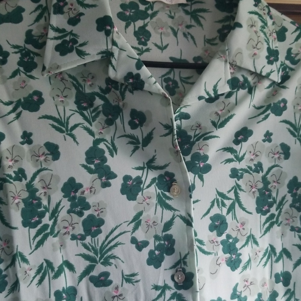 DEADSTOCK Vintage Mint Pansies Plus Sz Top 18 - Picture 3 of 6